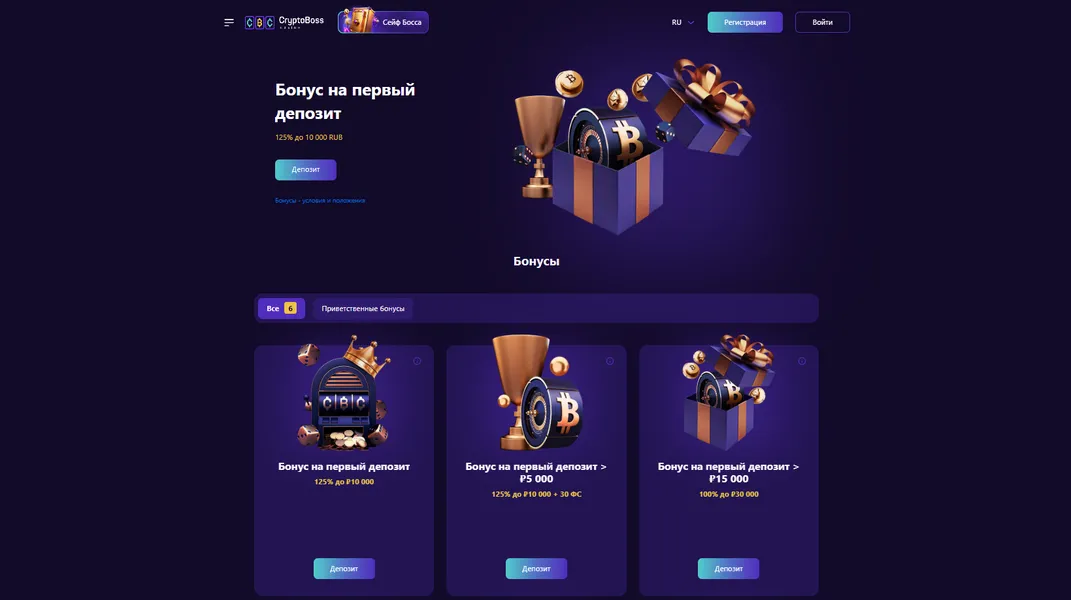Бонусы и акции в CryptoBoss Casino: условия и предложения Бонусы и акции в CryptoBoss Casino